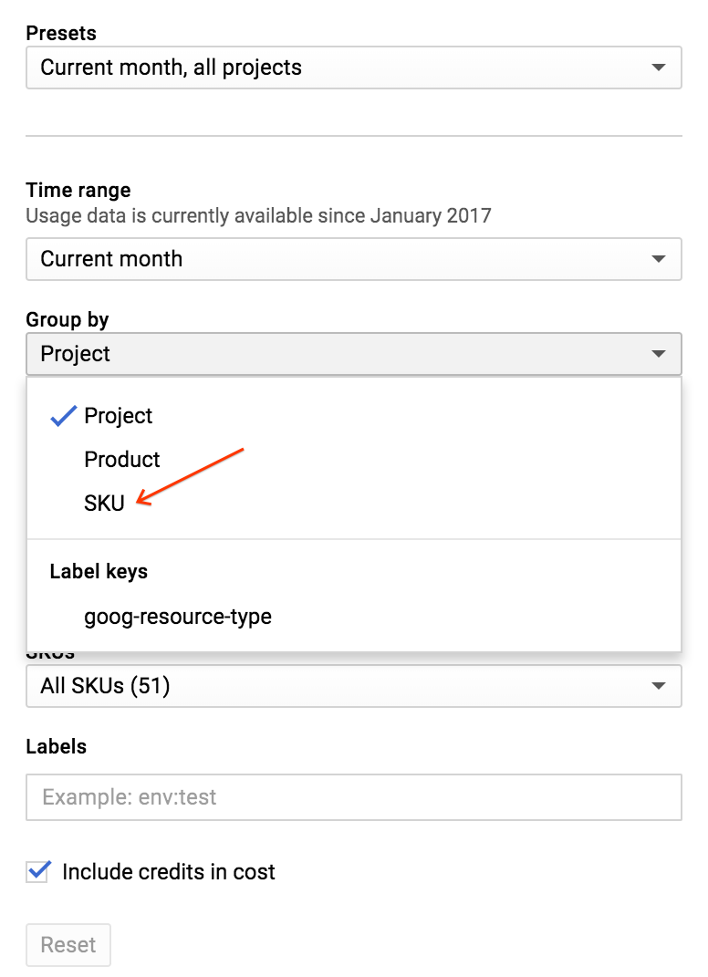Zrzut ekranu pokazujący filtry raportu rozliczeniowego