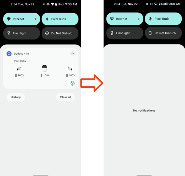 Battery Heads Up Notification dismiss. Battery Heads Up Notification dismiss.