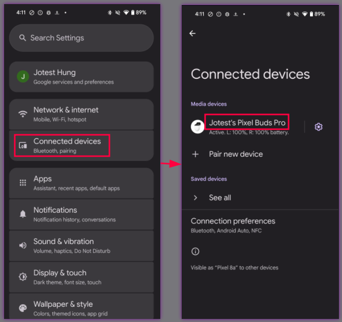 このメニューへの移動方法を示します。