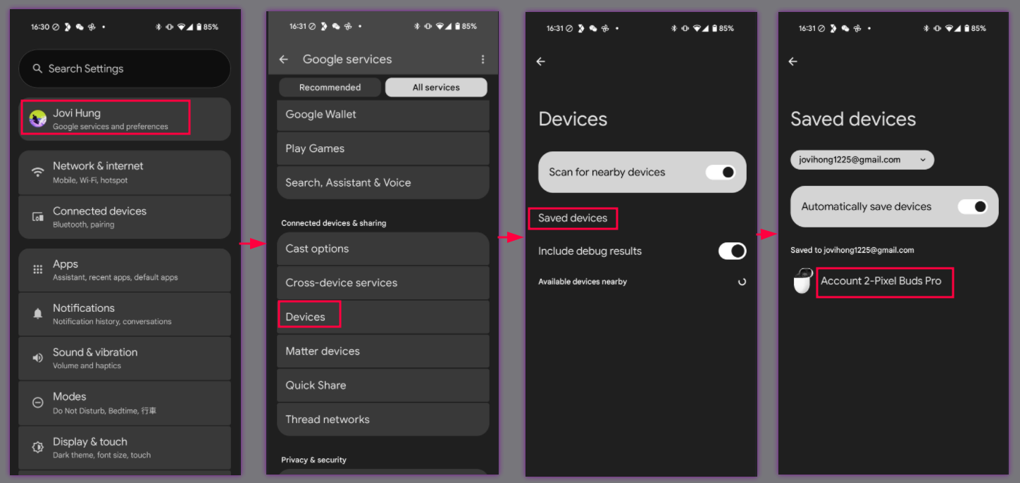 Thao tác này cho thấy cách chuyển đến trình đơn được mô tả.