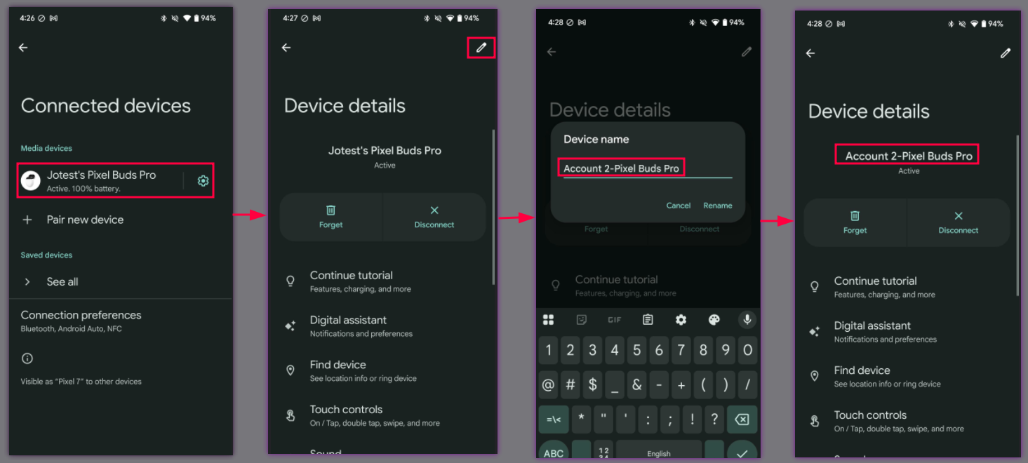 페어링 프로세스를 계속 진행합니다.