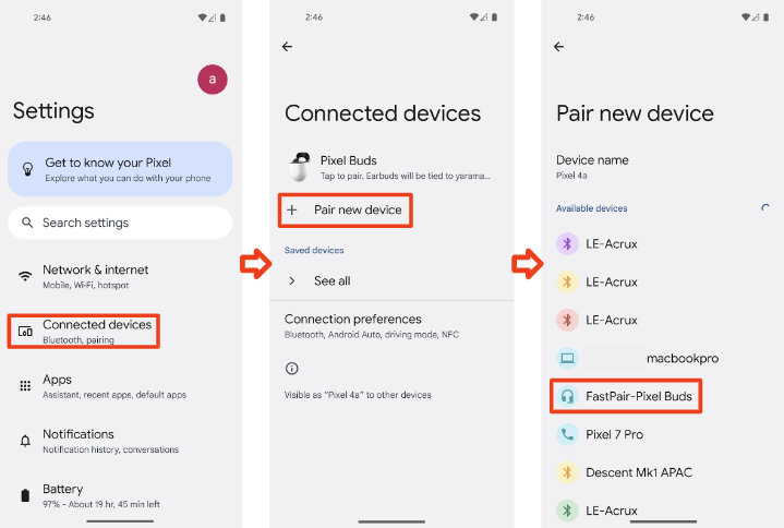توضّح هذه الصورة كيفية الانتقال إلى القائمة الموضّحة.