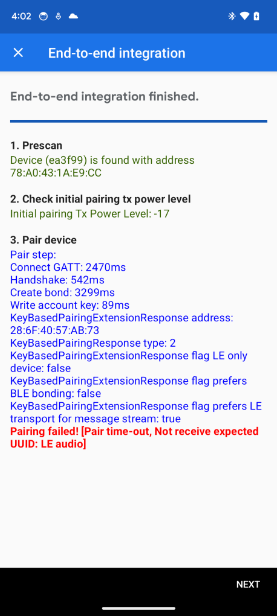 แอปแสดงข้อผิดพลาด UUID ที่ไม่คาดคิดในการทดสอบการผสานรวม E2E