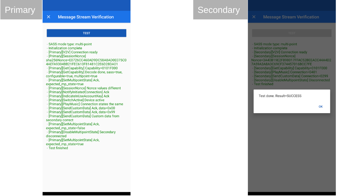 Figure 18: This shows the results of a successful configurable test.