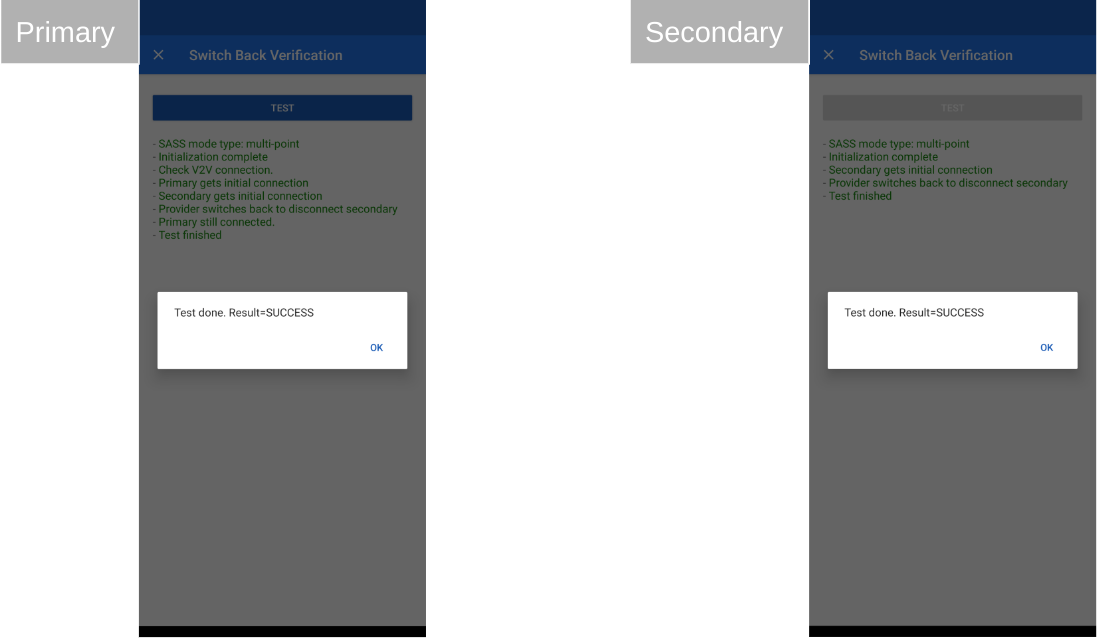 Figura 19: mostra come il test consente il ritorno su un dispositivo multipunto. Figura 19: mostra come il test consente il ritorno su un dispositivo multipunto.