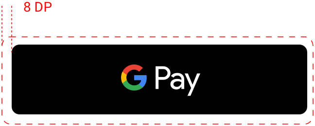 Contoh ruang kosong tombol pembayaran Google Pay untuk Android