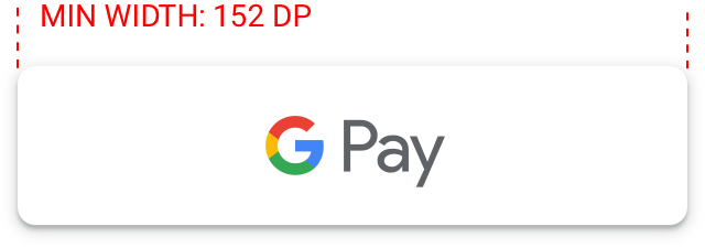 Иллюстрация минимальной ширины кнопки оплаты Google Pay