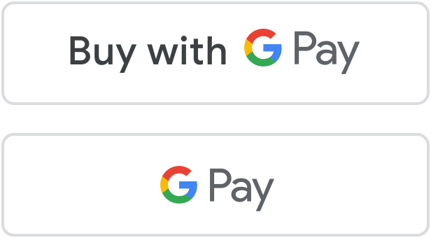 White Google Pay payment buttons with outline