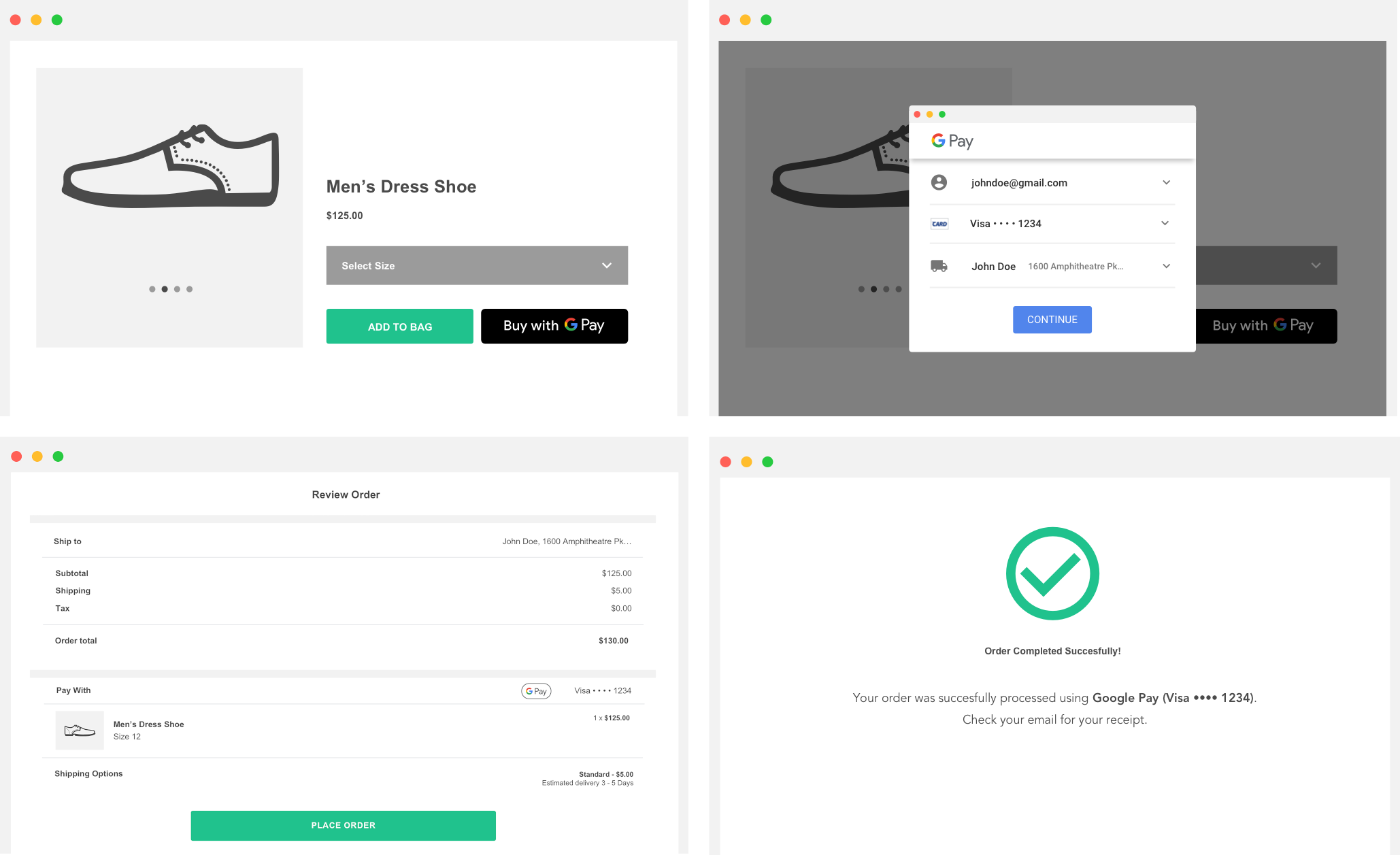 Experiência de fluxo de compra na Web