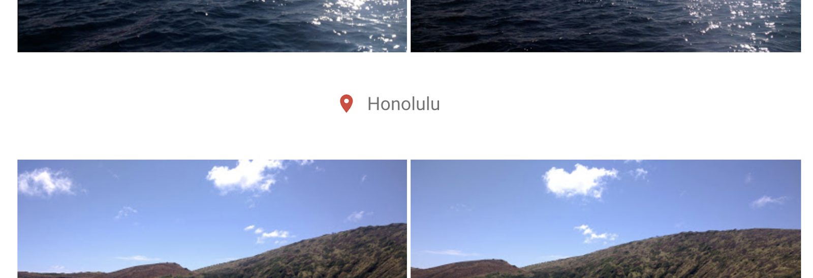 ภาพหน้าจอของการปรับปรุงสถานที่ที่แสดงใน Google Photos