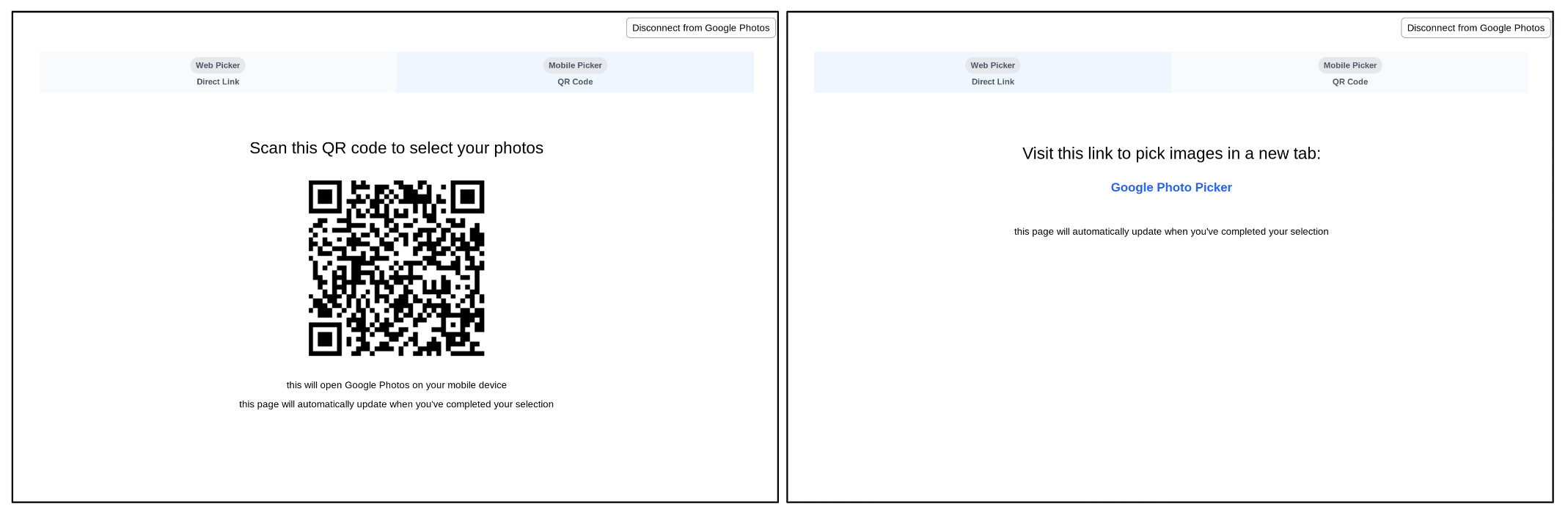 Capture d'écran montrant un code QR