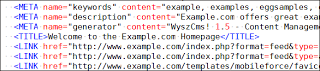 the html source code of the hacked content