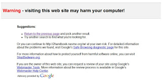 malware warning advisory interstitial page