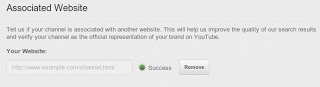 Adding a partner website in the Youtube Channel settings