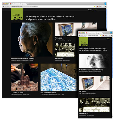 The Cultural Institute site stacks content differently and shows different image sizes for different devices