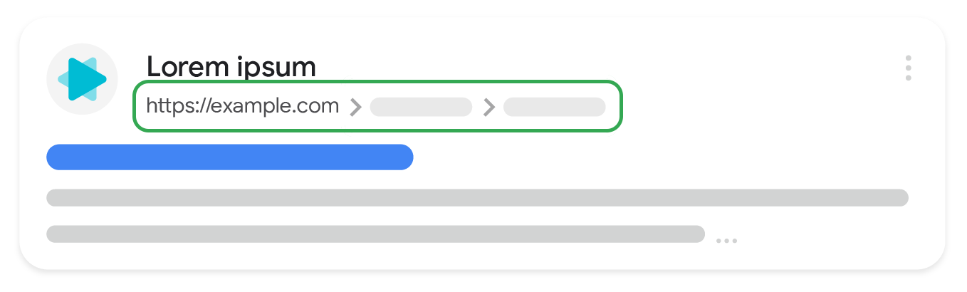 how the visible URL element looks on desktop search results