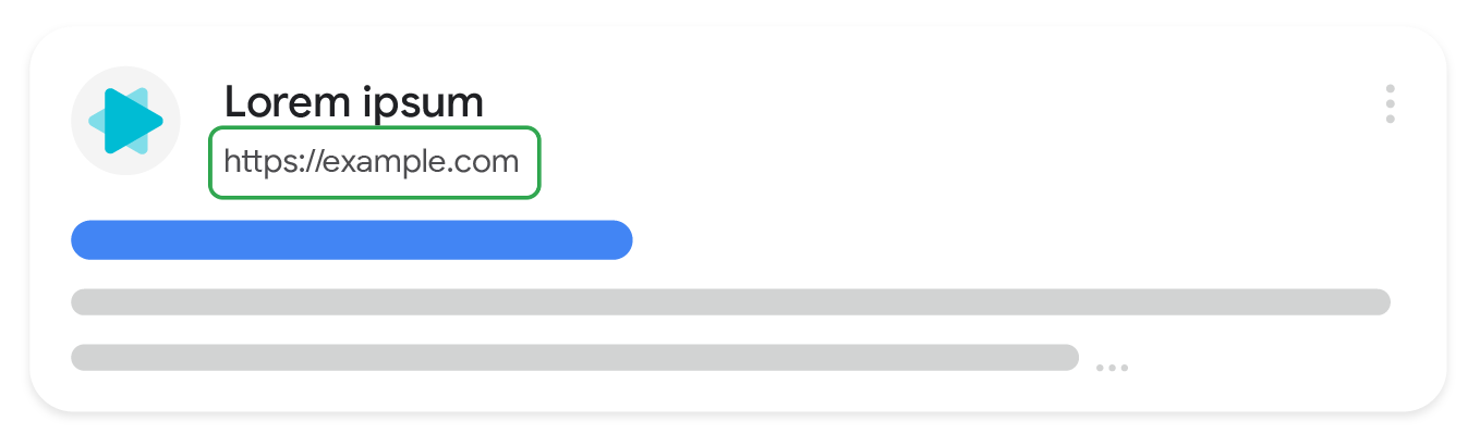 行動搜尋結果中顯示的可見網址元素外觀