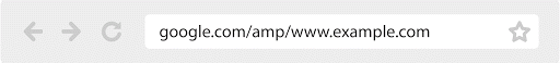 an animation showing how the URL stays consistent with the publisher's URL instead of showing an AMP cache URL