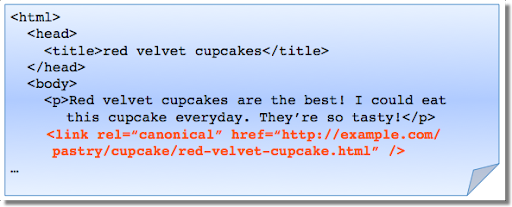 Example for incorrect rel-canonical markup: rel-canonical annotation in the HTML body element.