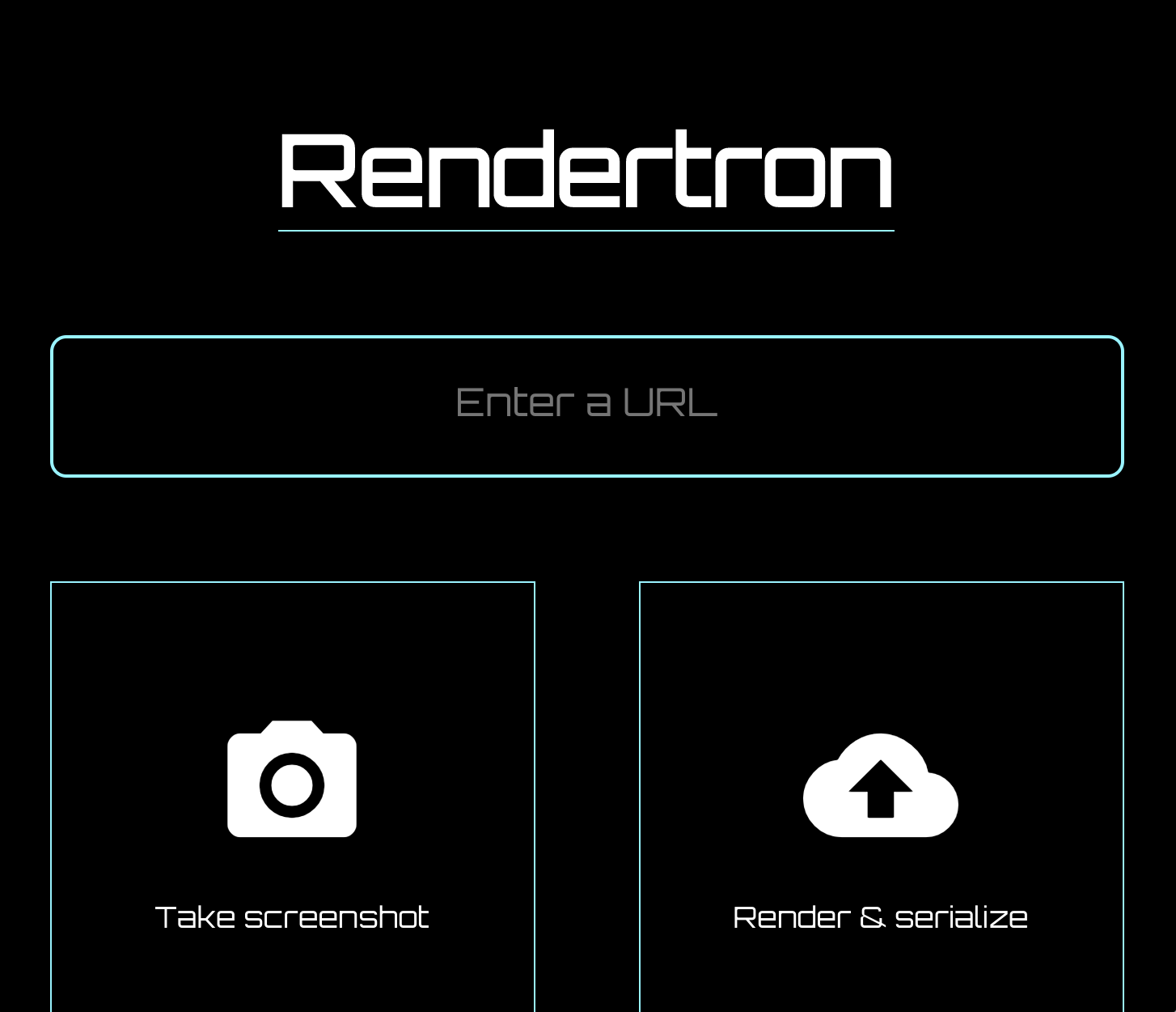 Rendertron's UI after deploying to Google Cloud Platform