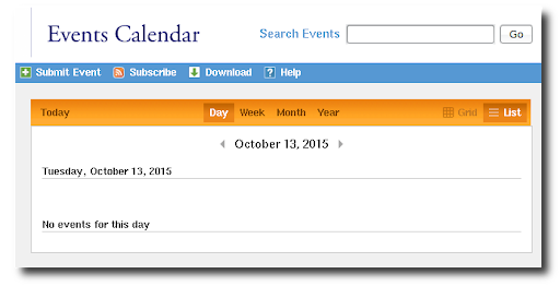 example calendar page showing no event for a specific day