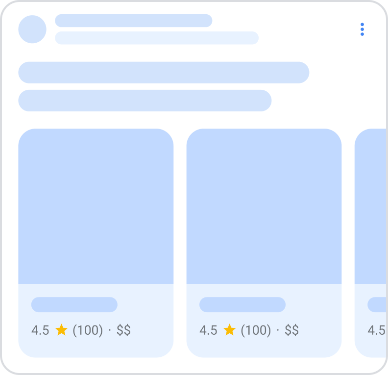 Karuzele uporządkowanych danych w wyszukiwarce Google