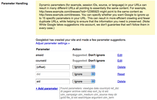 Screenshot of the URL parameter tool at its launch