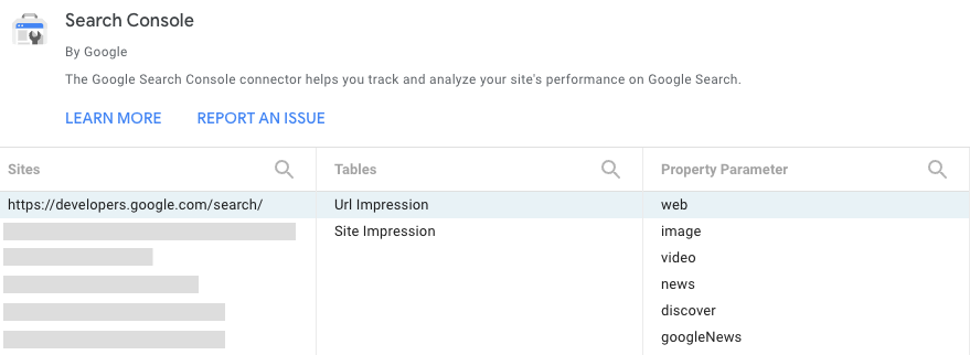 Search Console 데이터 커넥터 만들기