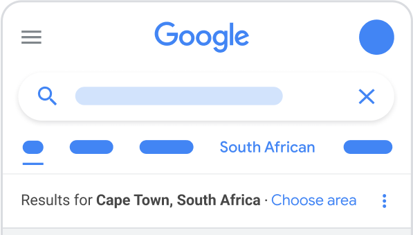 Chip zur Suchoptimierung für Südafrika in der Google Suche