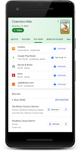 إجراء متعلّق بالكتب في نتائج "بحث Google"