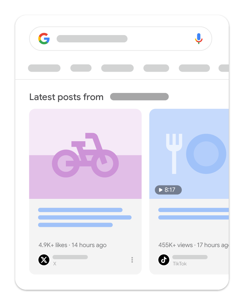 Latest posts carousel in Google Search