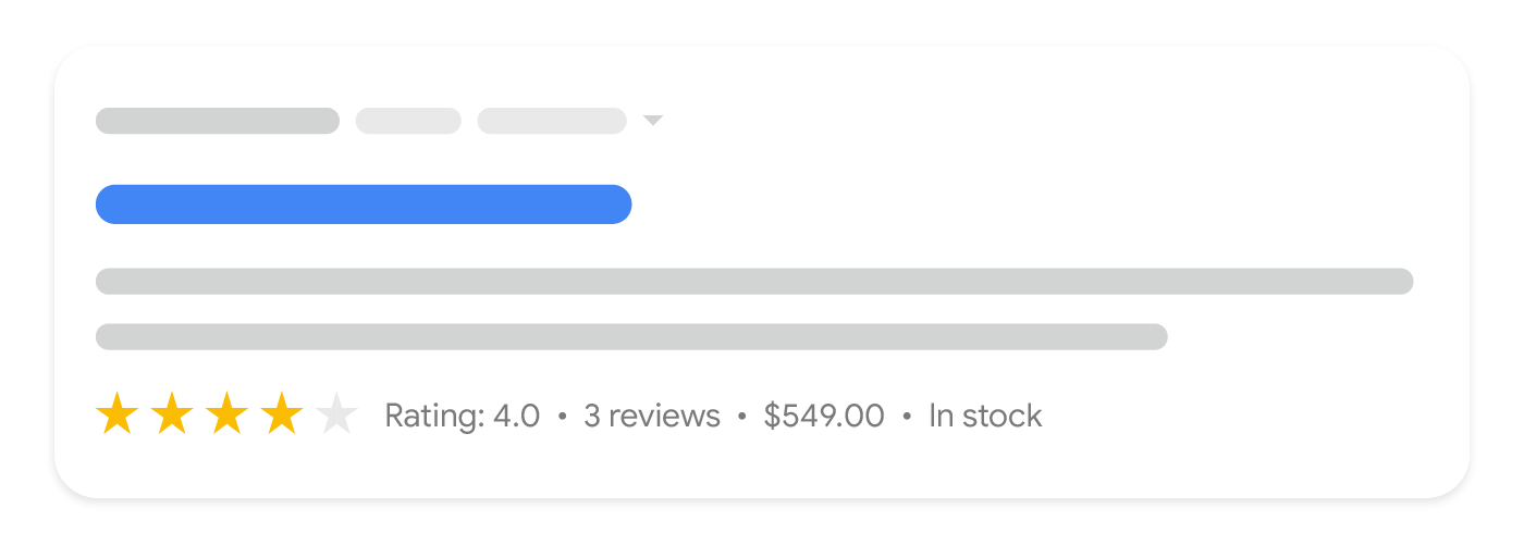 ürün snippet'inin, arama sonuçlarında sunumu