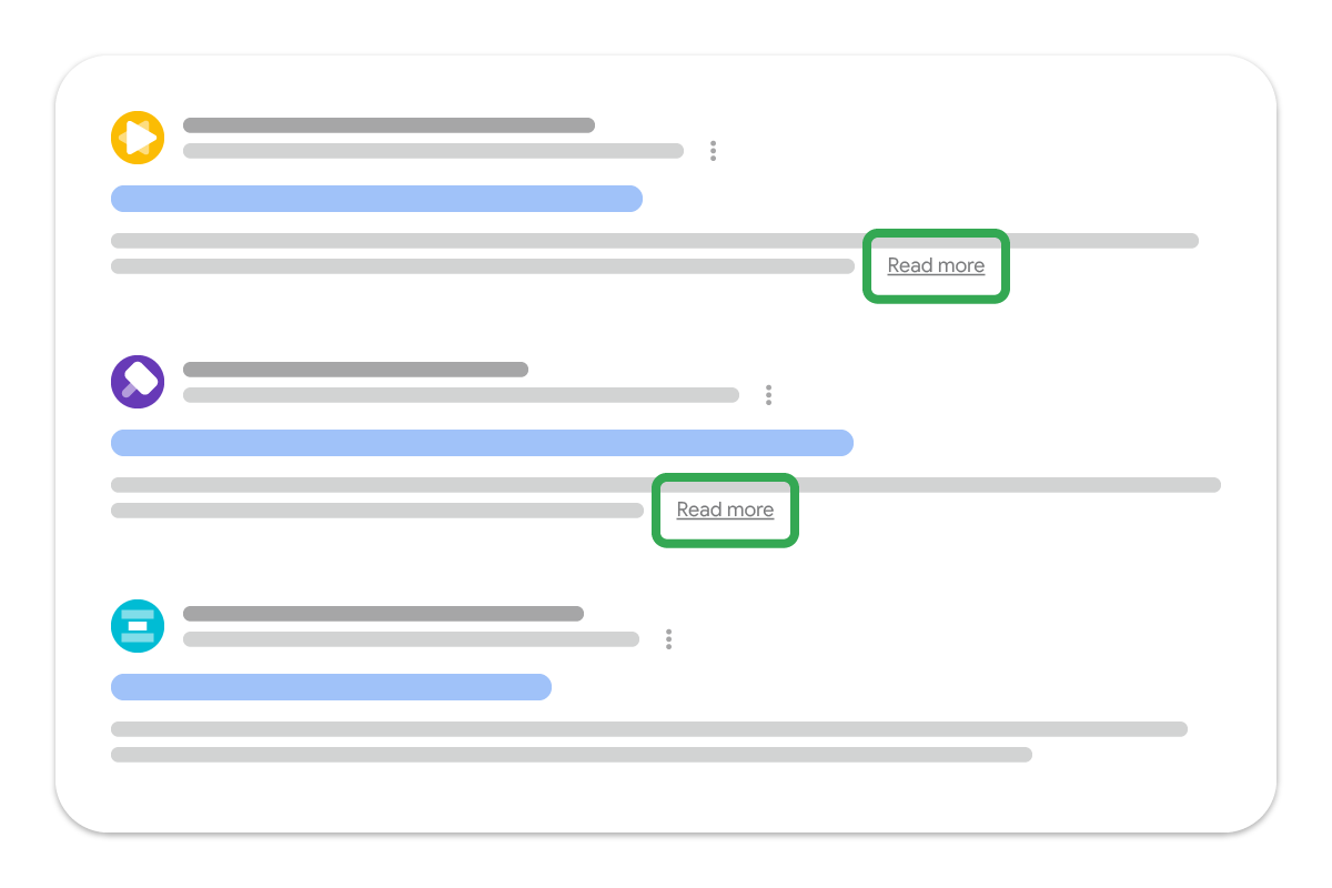 Google 검색의 자세히 알아보기 딥 링크