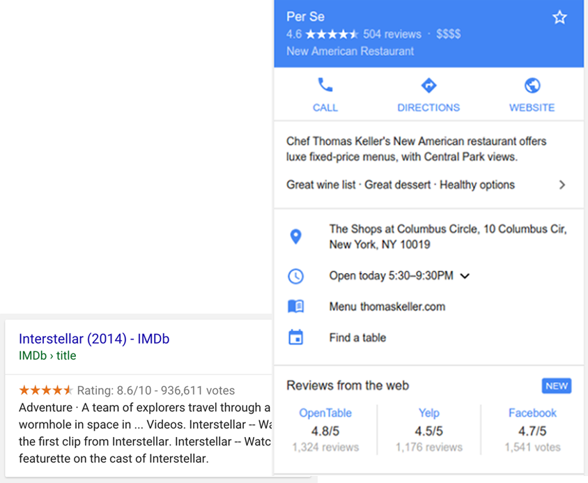 مقتطف من المراجعة على "بحث Google"