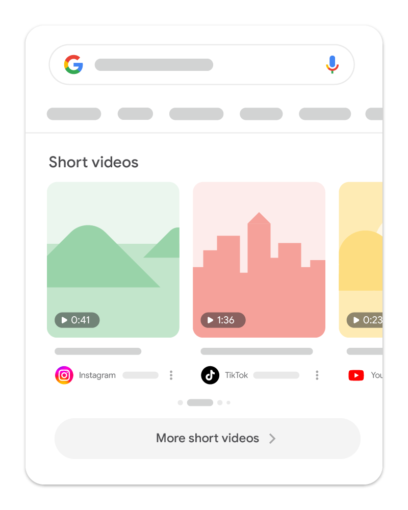 Short video carousel in Google Search