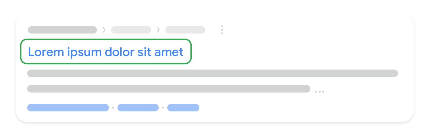 Google Arama'daki bir web sonucunun başlık bağlantısı