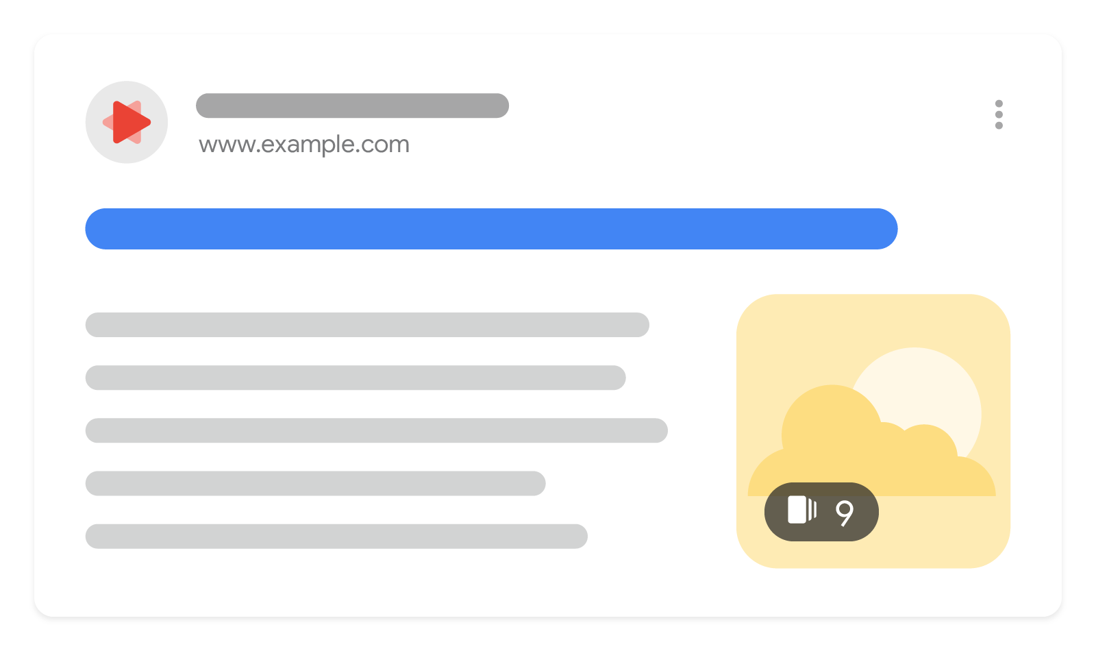 Ilustracja przedstawiająca Relację internetową w wynikach wyszukiwania Google
