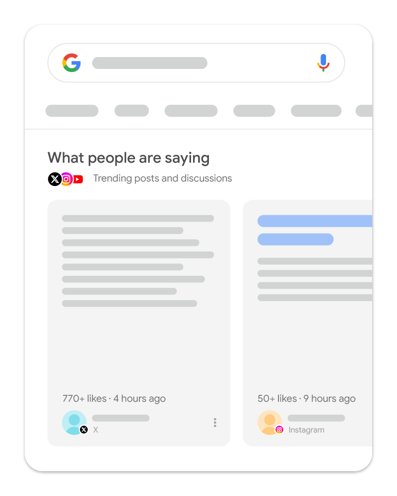 What people are saying carousel in Google Search