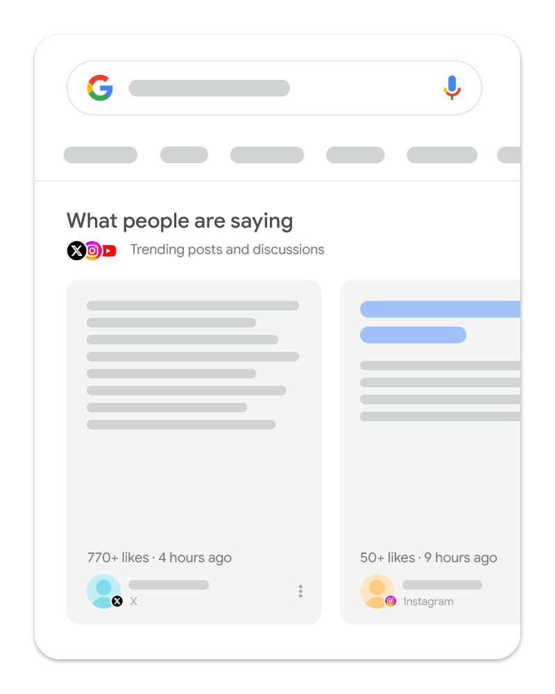 Google 搜索中的用户评价轮播界面
