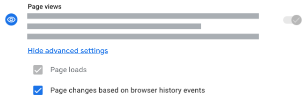 תמונה שמציגה את ההגדרה של צפיות בדף
