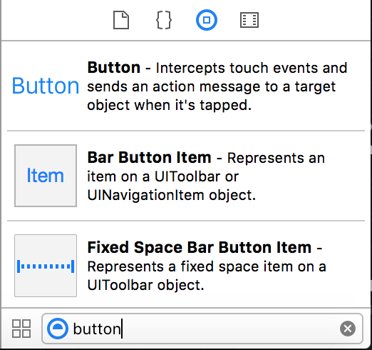 button in object library