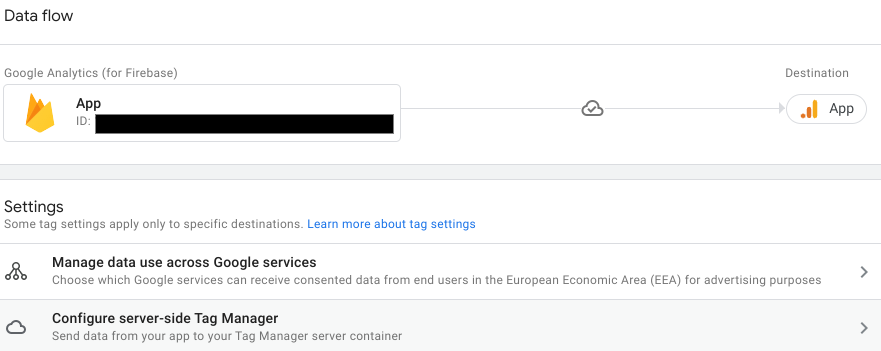 Image showing the Configure server-side Tag Manager option in GA4