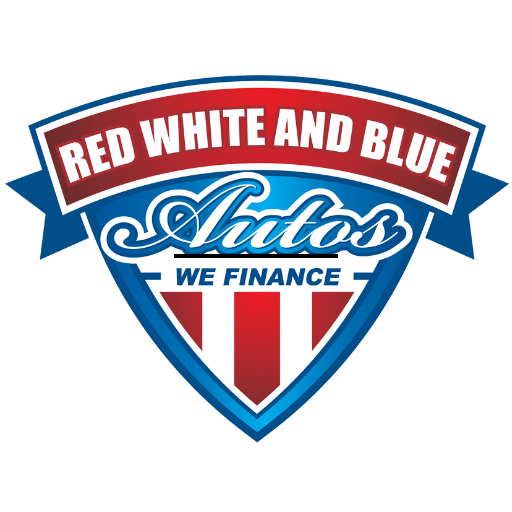 Logo rouge, blanc et bleu Autos Inc