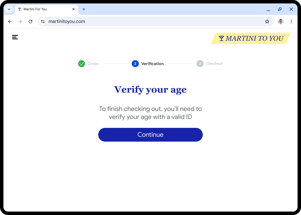 Nutzer wird auf einer Computerwebsite aufgefordert, sein Alter zu bestätigen