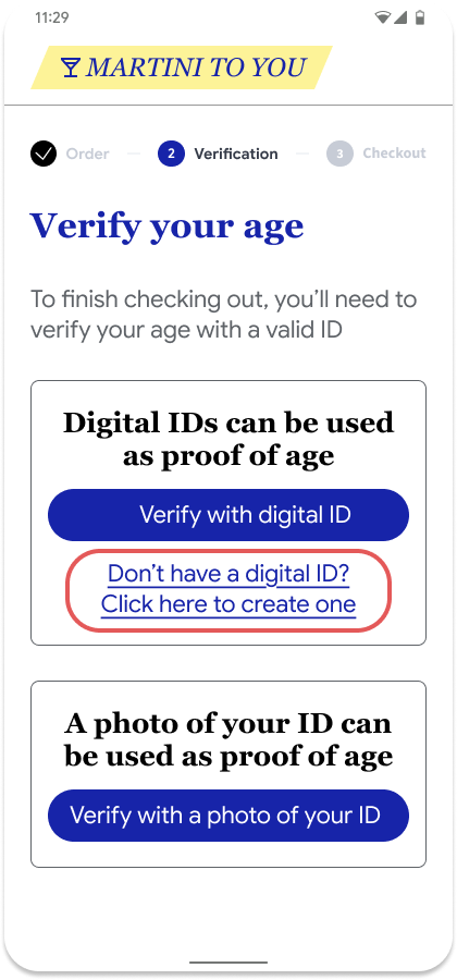 All&#39;utente viene chiesto di verificare l&#39;età nell&#39;app o sul sito web