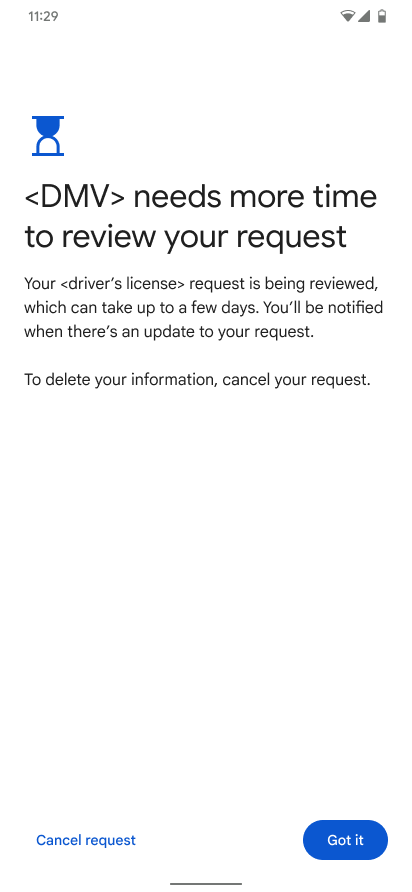 Issuer needs more time to review the evidence.