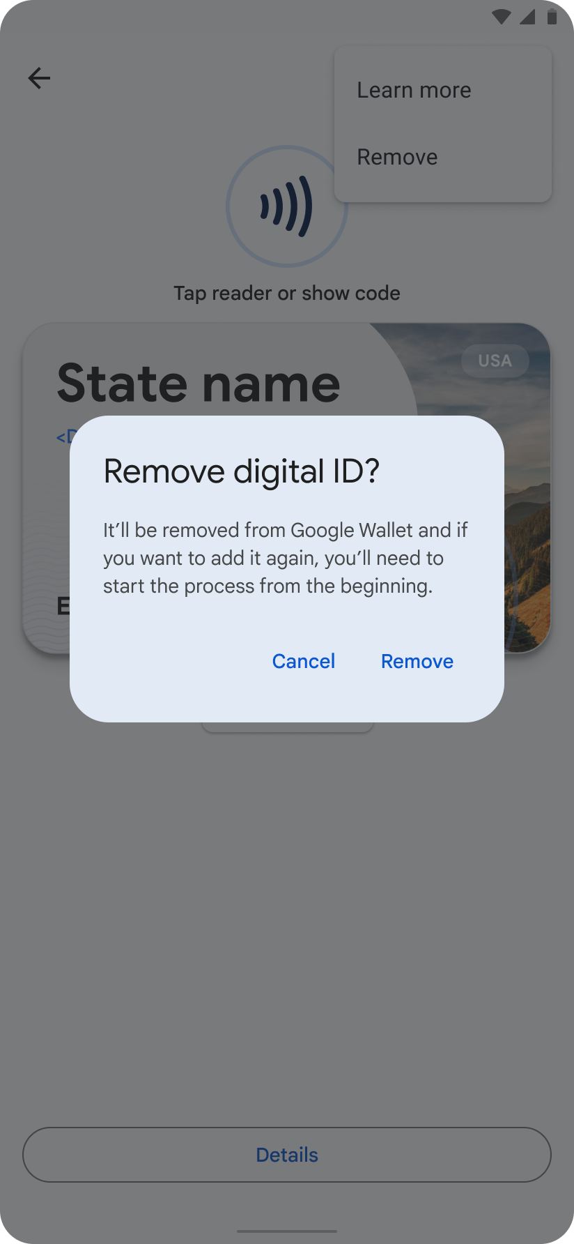 A remoção precisa ser confirmada.
