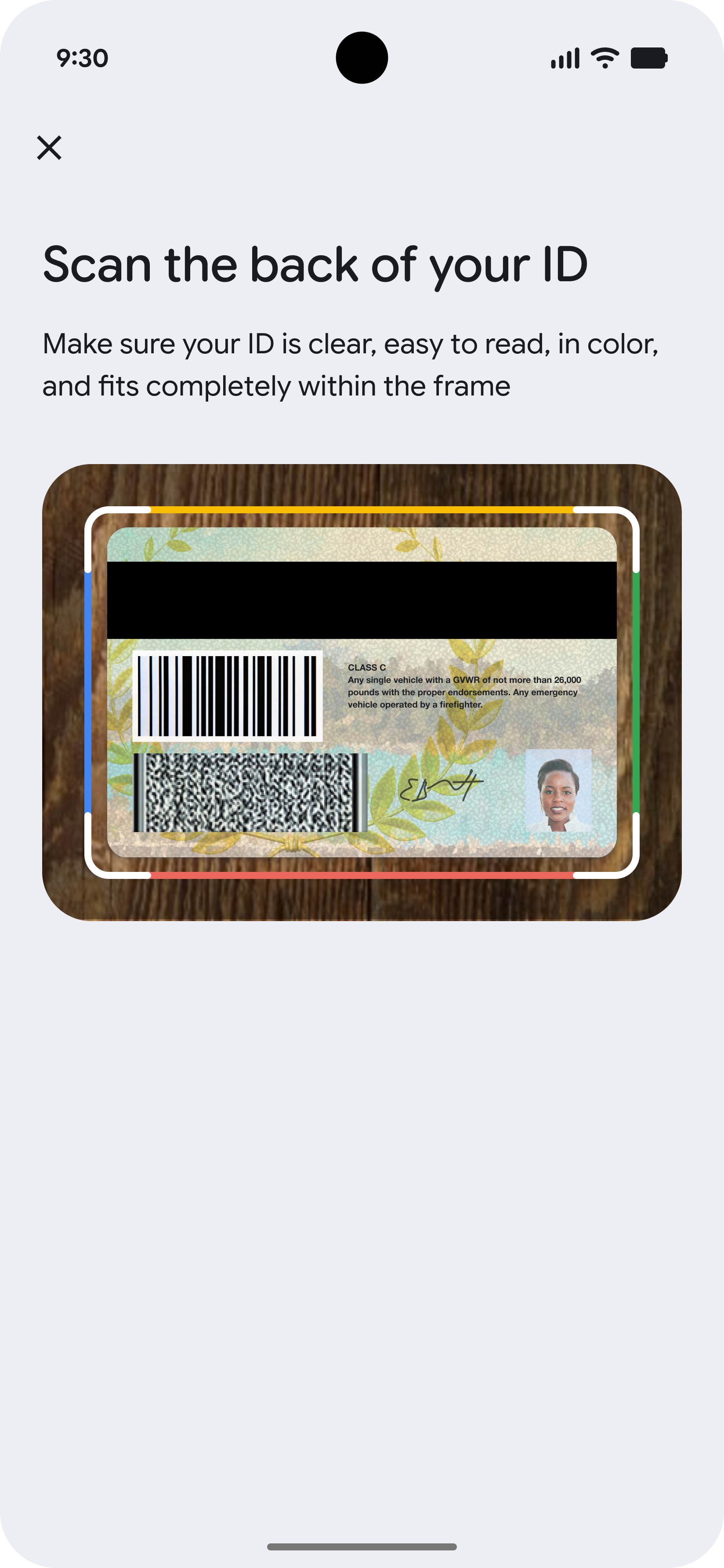 Imagen del documento de identidad capturado.