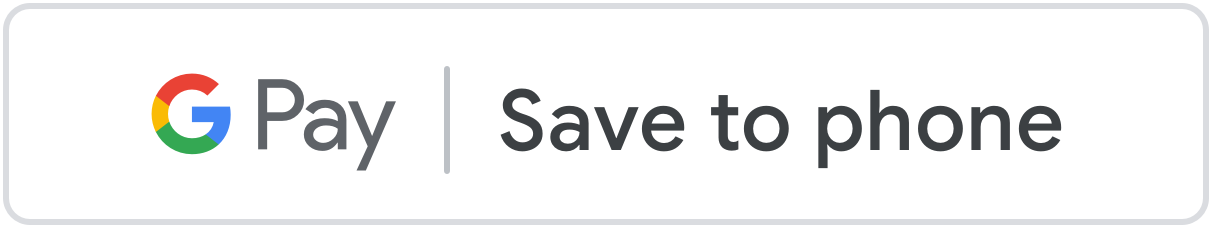 Boutons "Enregistrer dans Google Pay" en blanc avec contour